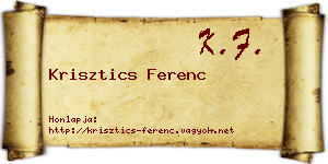 Krisztics Ferenc névjegykártya